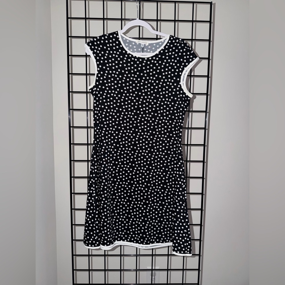 Stylish Polka Dot Dress - Black and White
